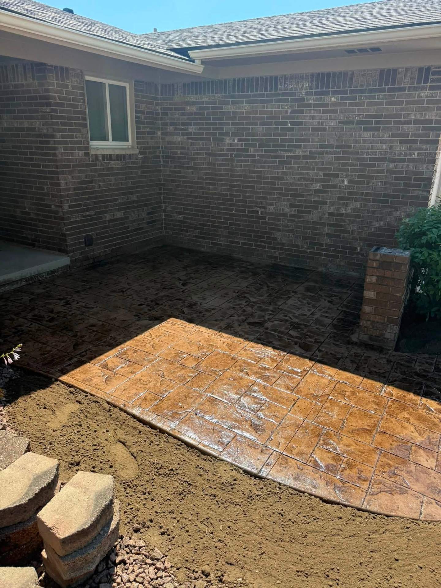 Canton project — stamped concrete courtyard patio
